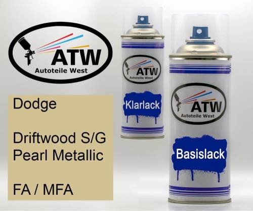 Dodge, Driftwood S/G Pearl Metallic, FA / MFA: 400ml Sprühdose + 400ml Klarlack - Set, von ATW Autoteile West.